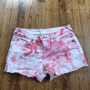 SOLD!!! true religion tie dye design jean shorts!
